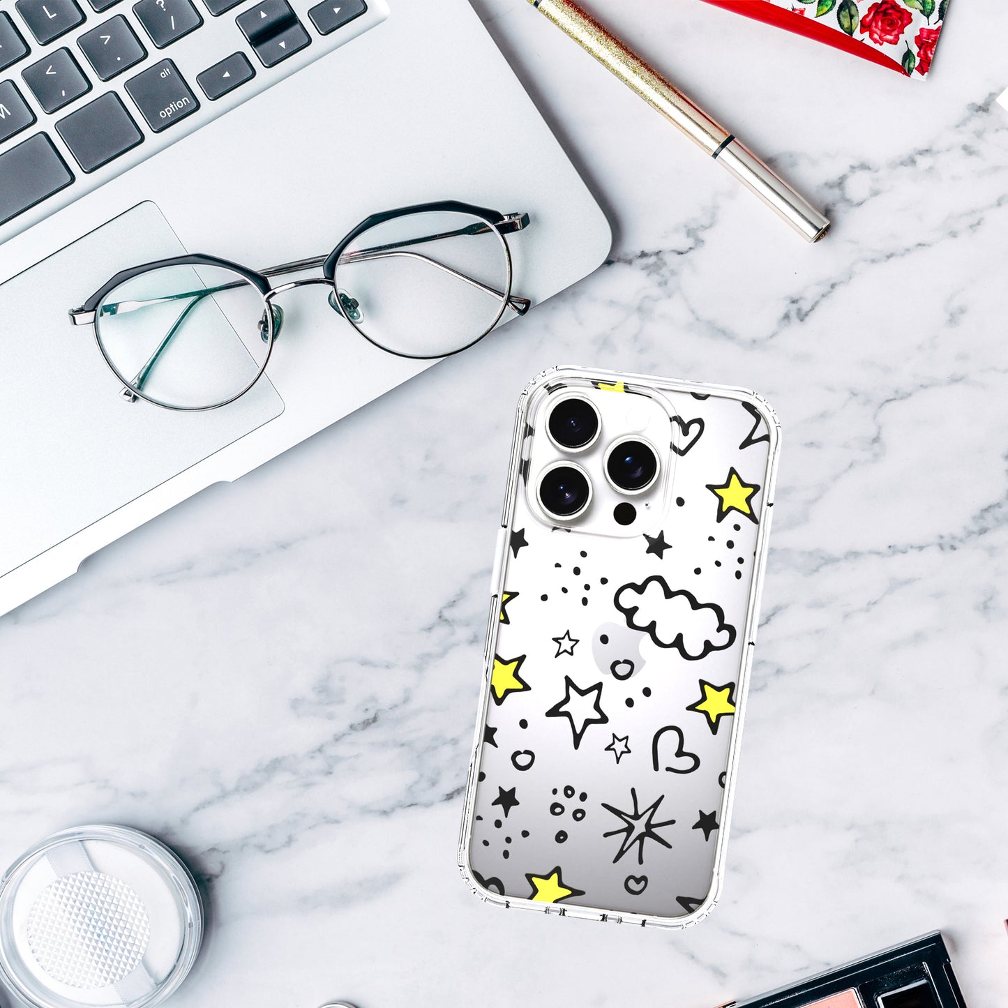 iPhone 16 Pro Max Case, Anti-Scratch Clear Case - Cute Starts