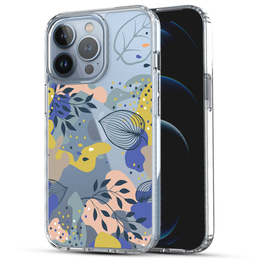 iPhone 13 Pro Max Case, Anti-Scratch Clear Case - Tropical Leaves Floral