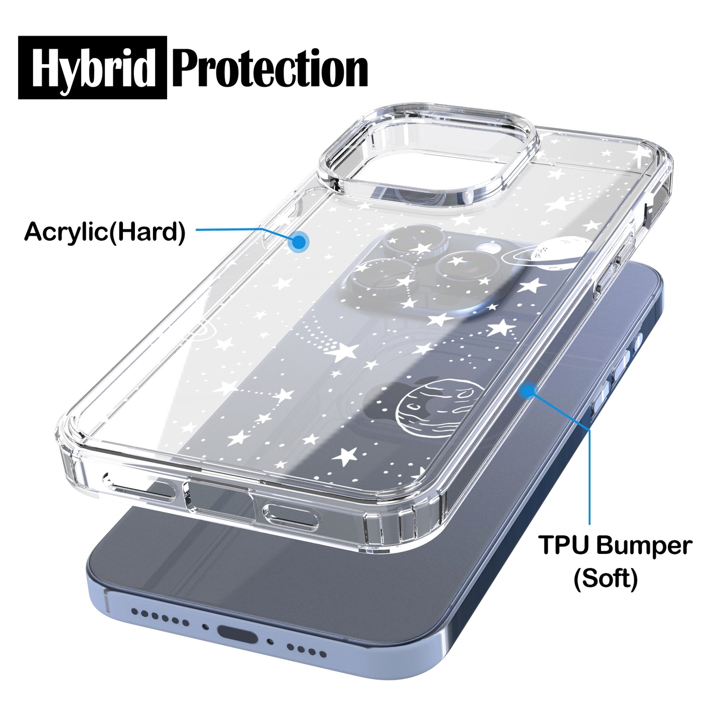 iPhone 15 Pro Max Case, Anti-Scratch Clear Case - Universe