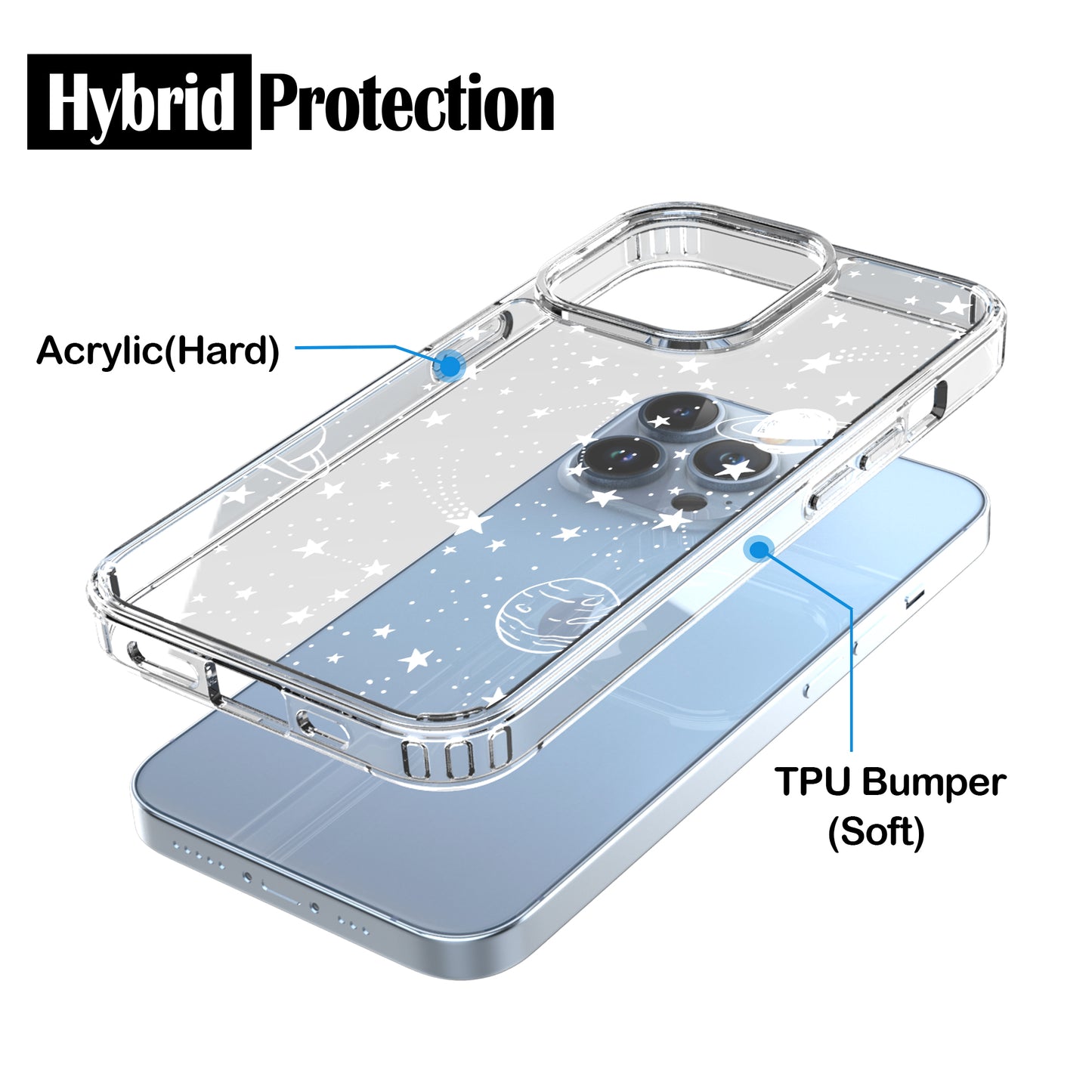 iPhone 13 Pro Max Case, Anti-Scratch Clear Case - Universe