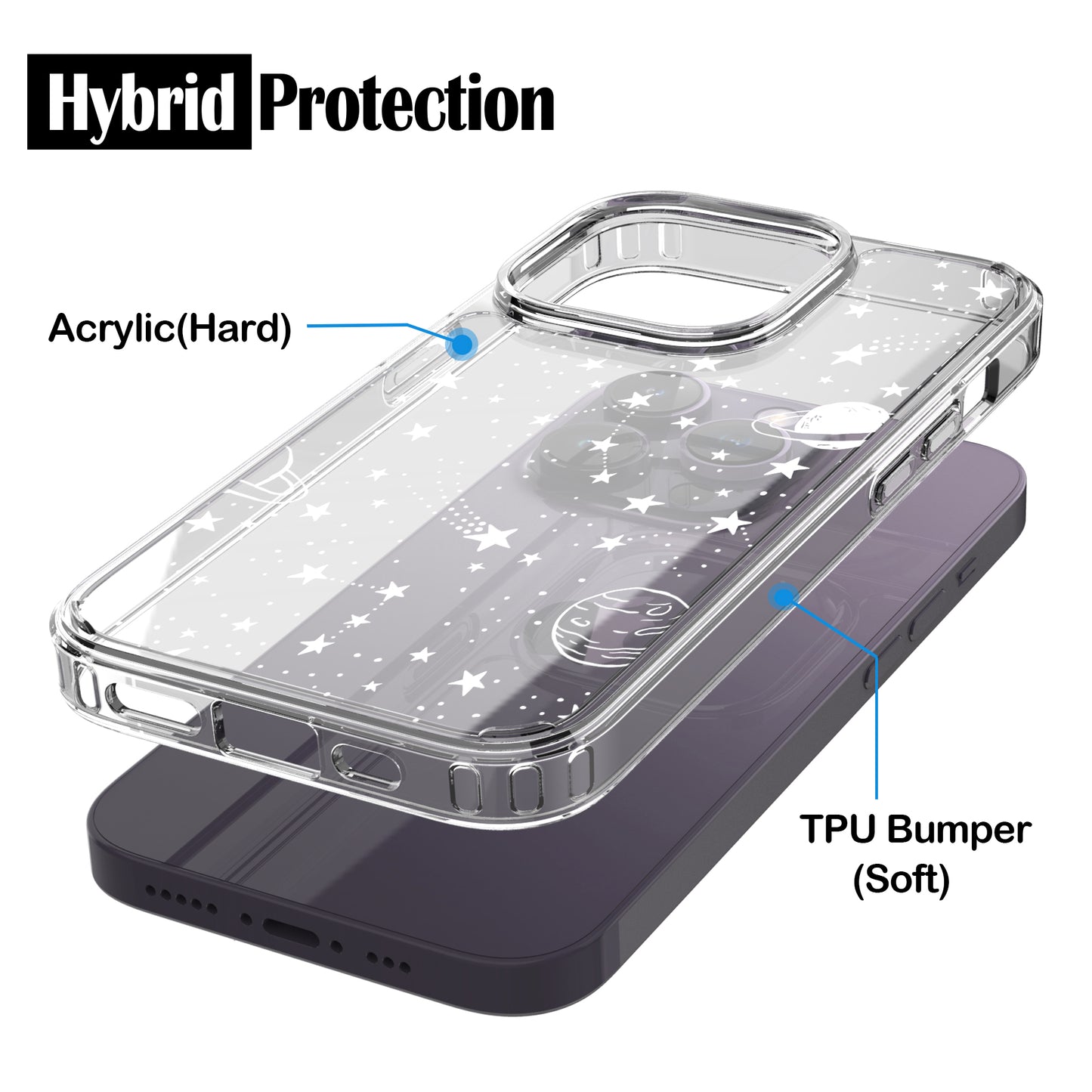 iPhone 14 Pro Case, Anti-Scratch Clear Case -  Universe