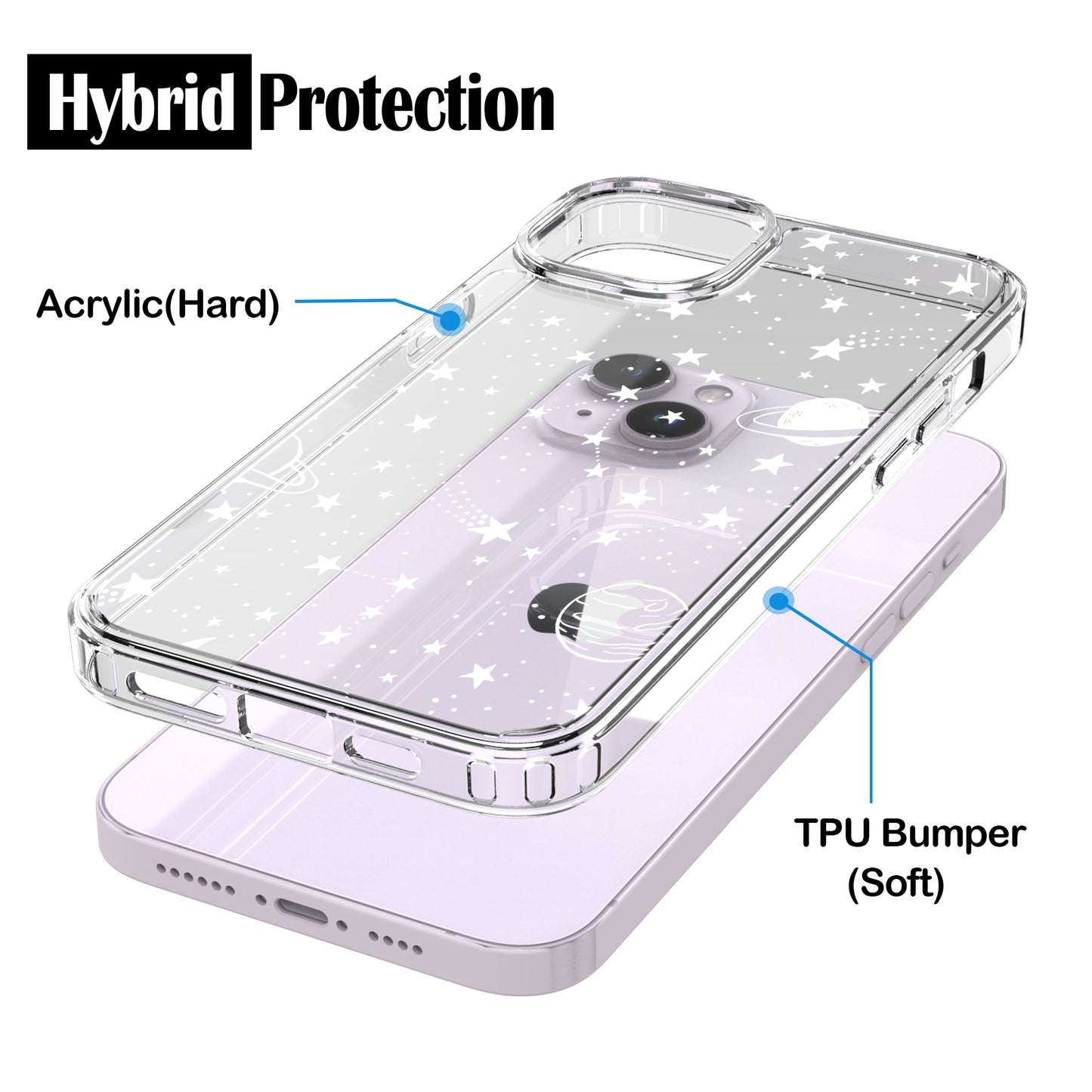 iPhone 14 Case, Anti-Scratch Clear Case - Universe