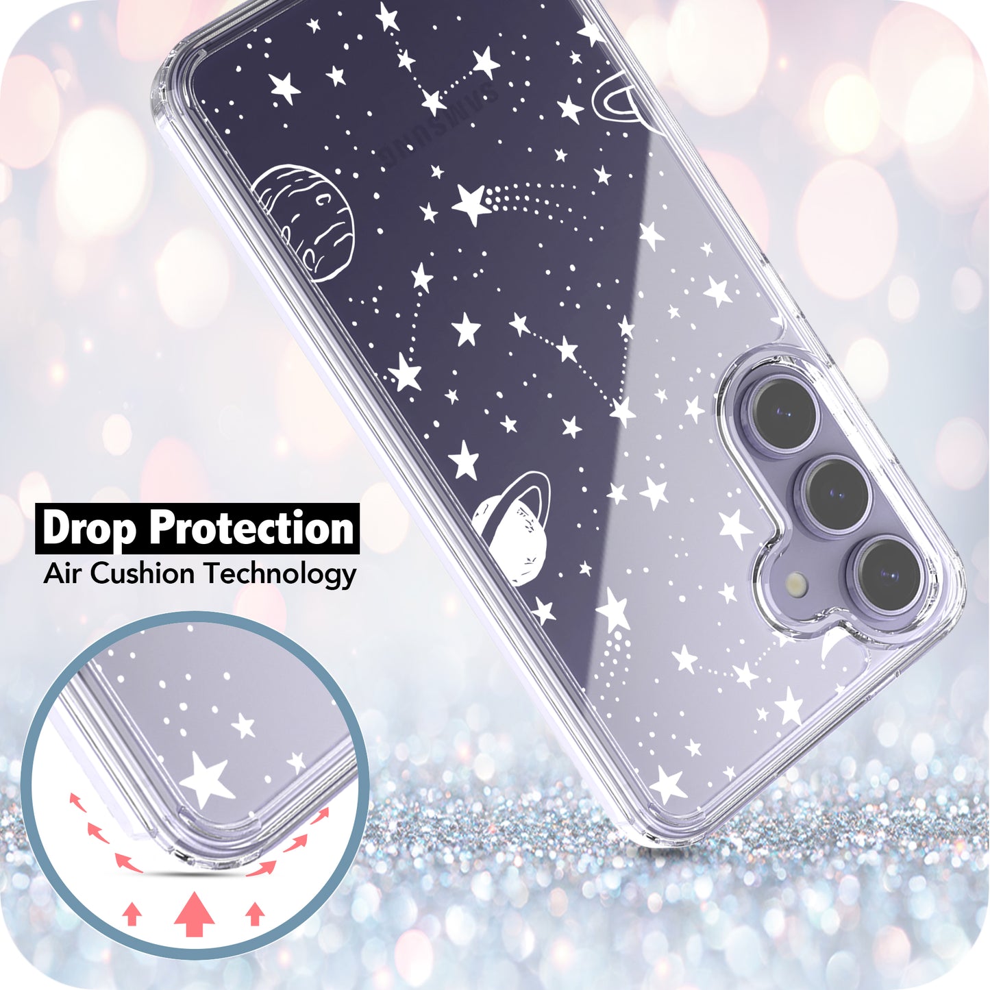 Samsung Galaxy S24 Plus Case, Anti-Scratch Clear Case with Design - Universe