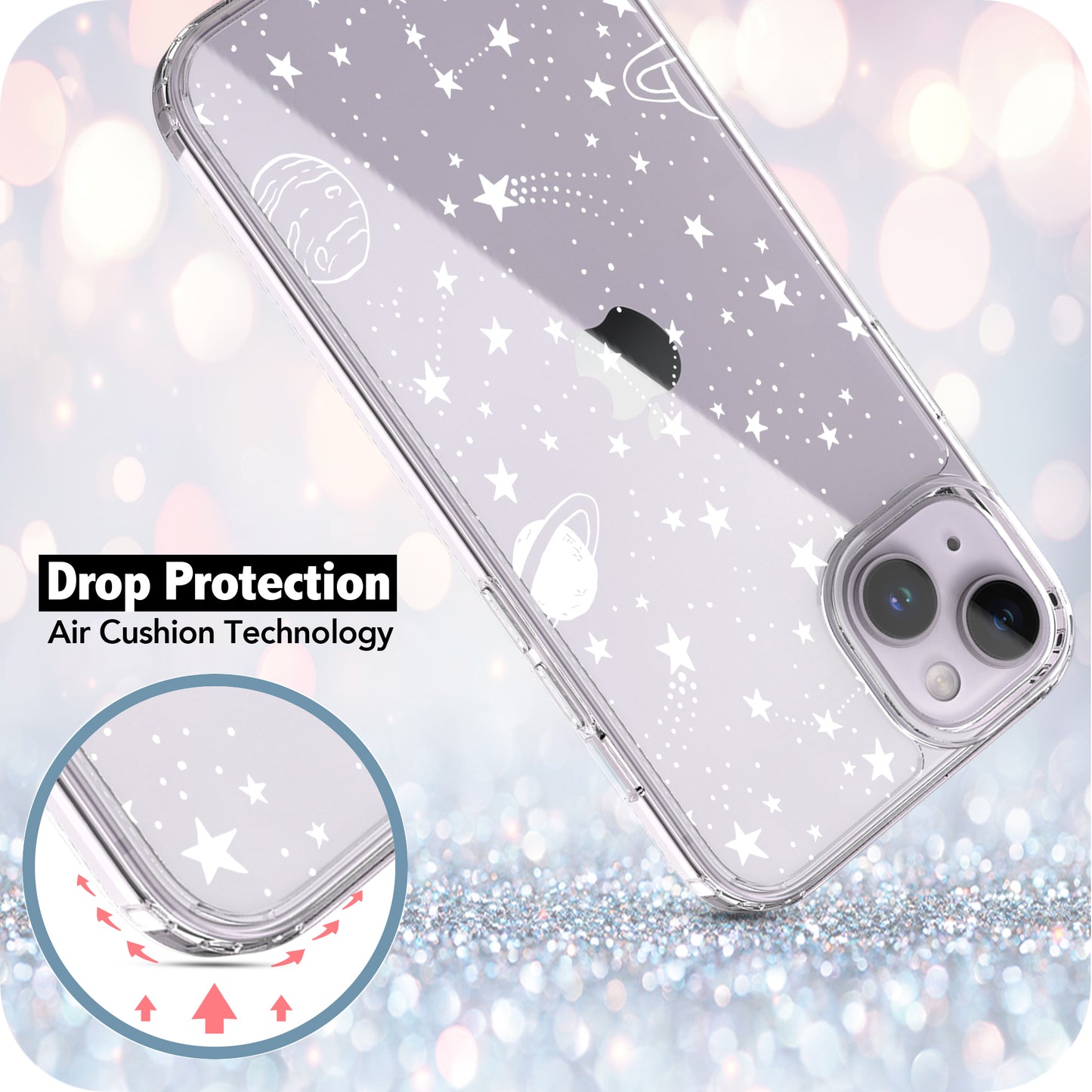 iPhone 14 Case, Anti-Scratch Clear Case - Universe