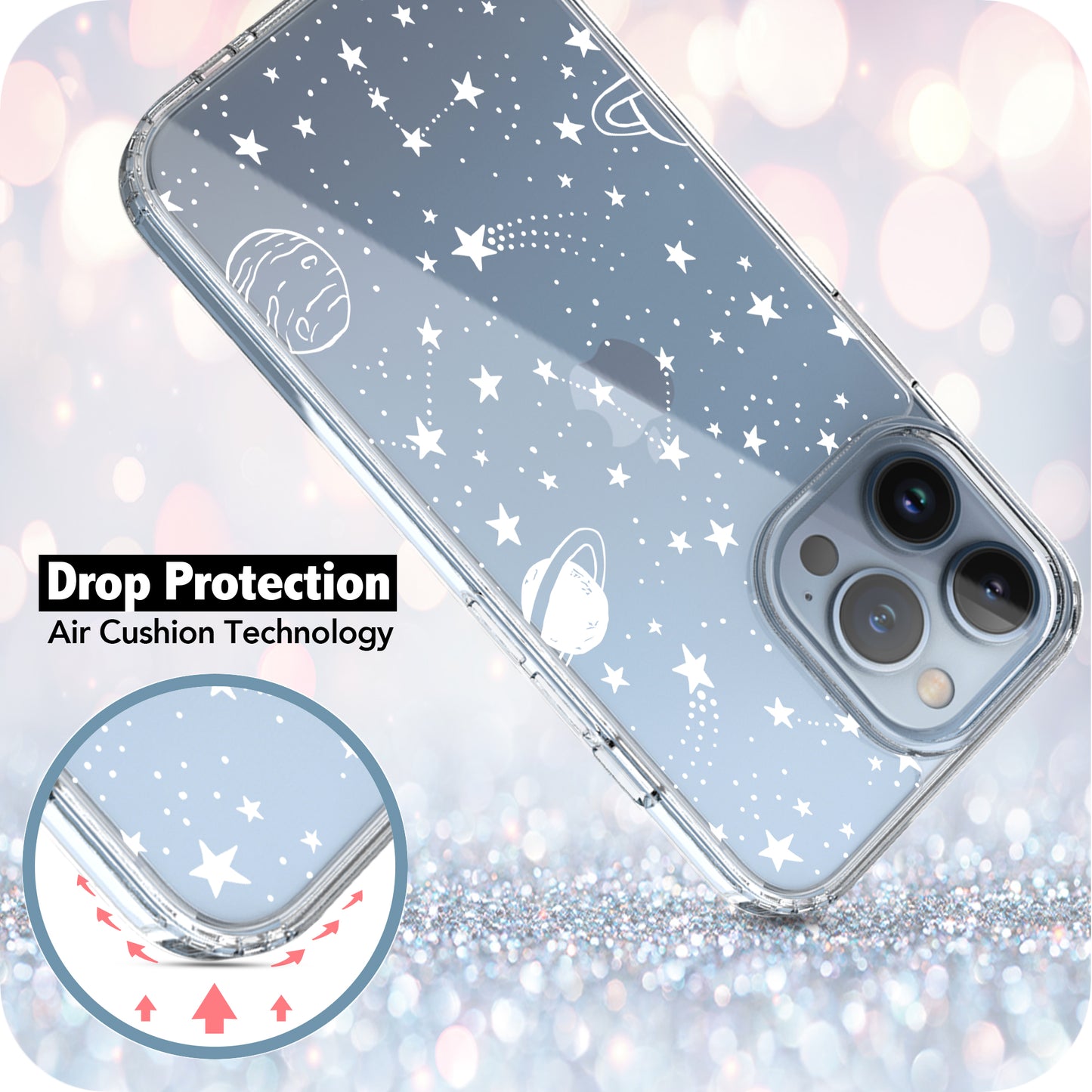 iPhone 13 Pro Max Case, Anti-Scratch Clear Case - Universe