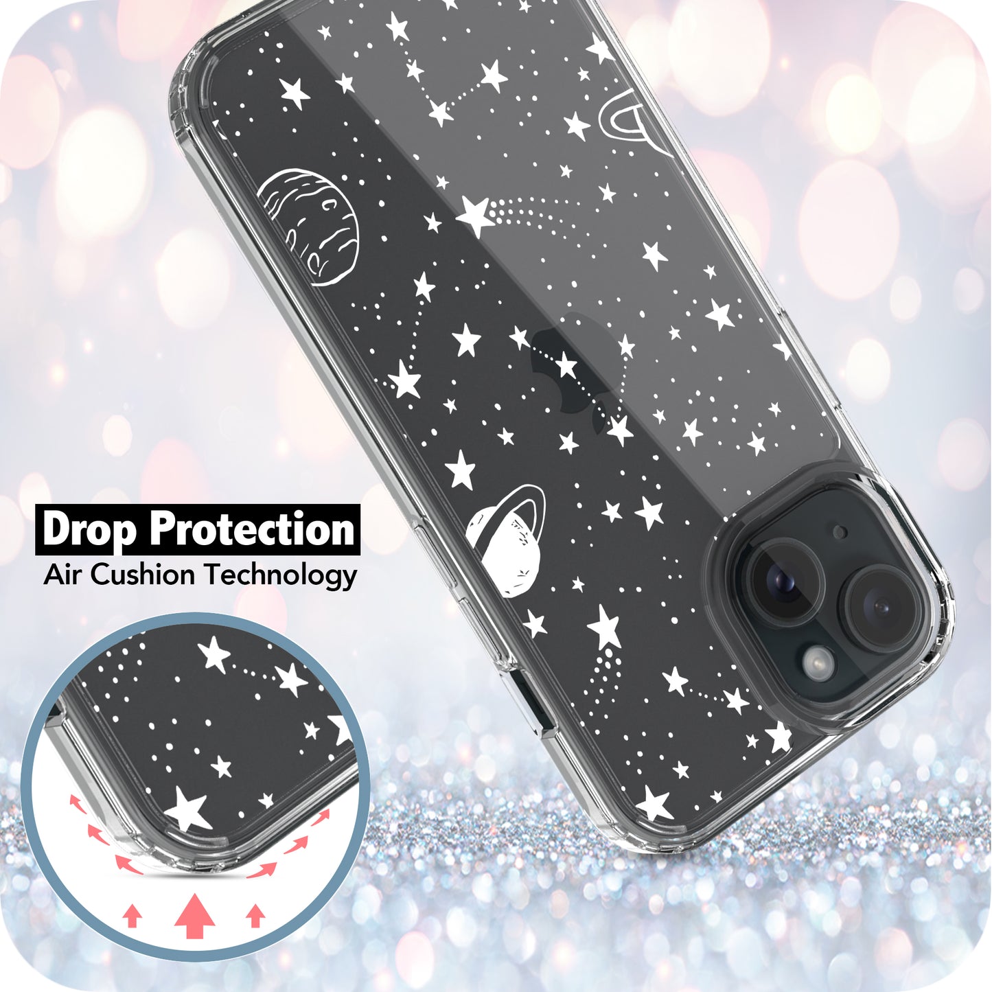 iPhone 15 Plus Case, Anti-Scratch Clear Case - Universe