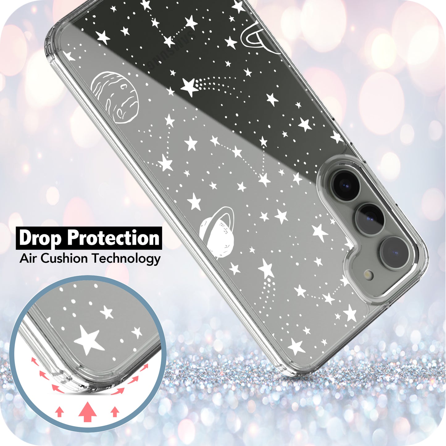 Samsung Galaxy S23 Plus Case, Anti-Scratch Clear Case with Design - Universe