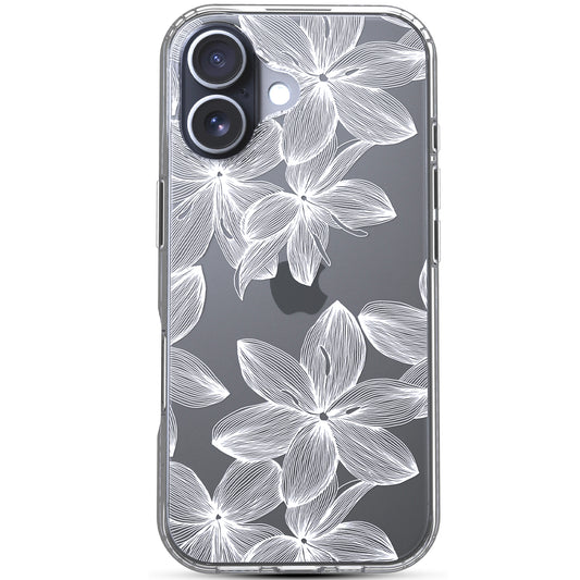 iPhone 17 Case, Anti-Scratch Clear Case - White Flower