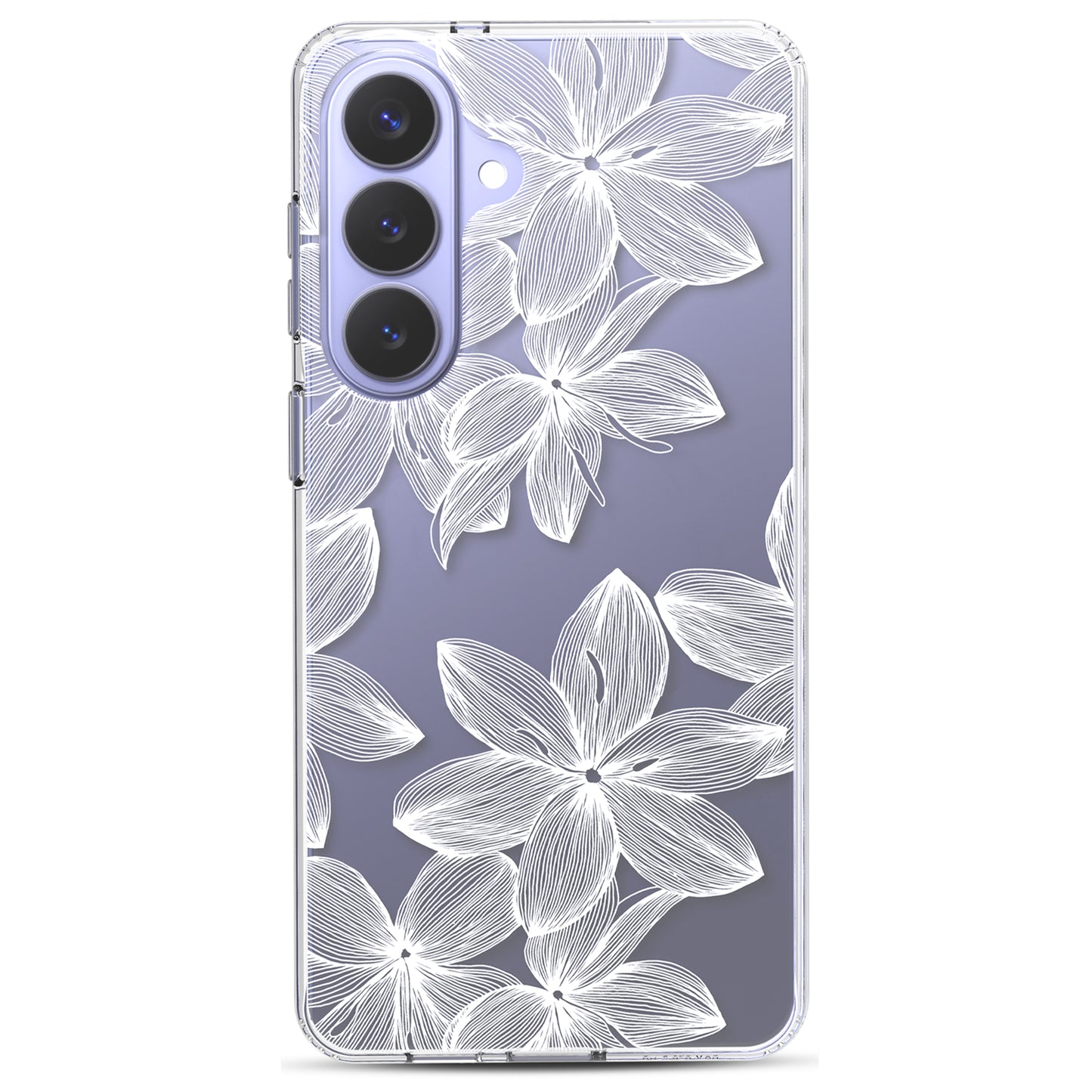 Samsung Galaxy S26 Plus Case, Anti-Scratch Clear Case with Design - White Flower