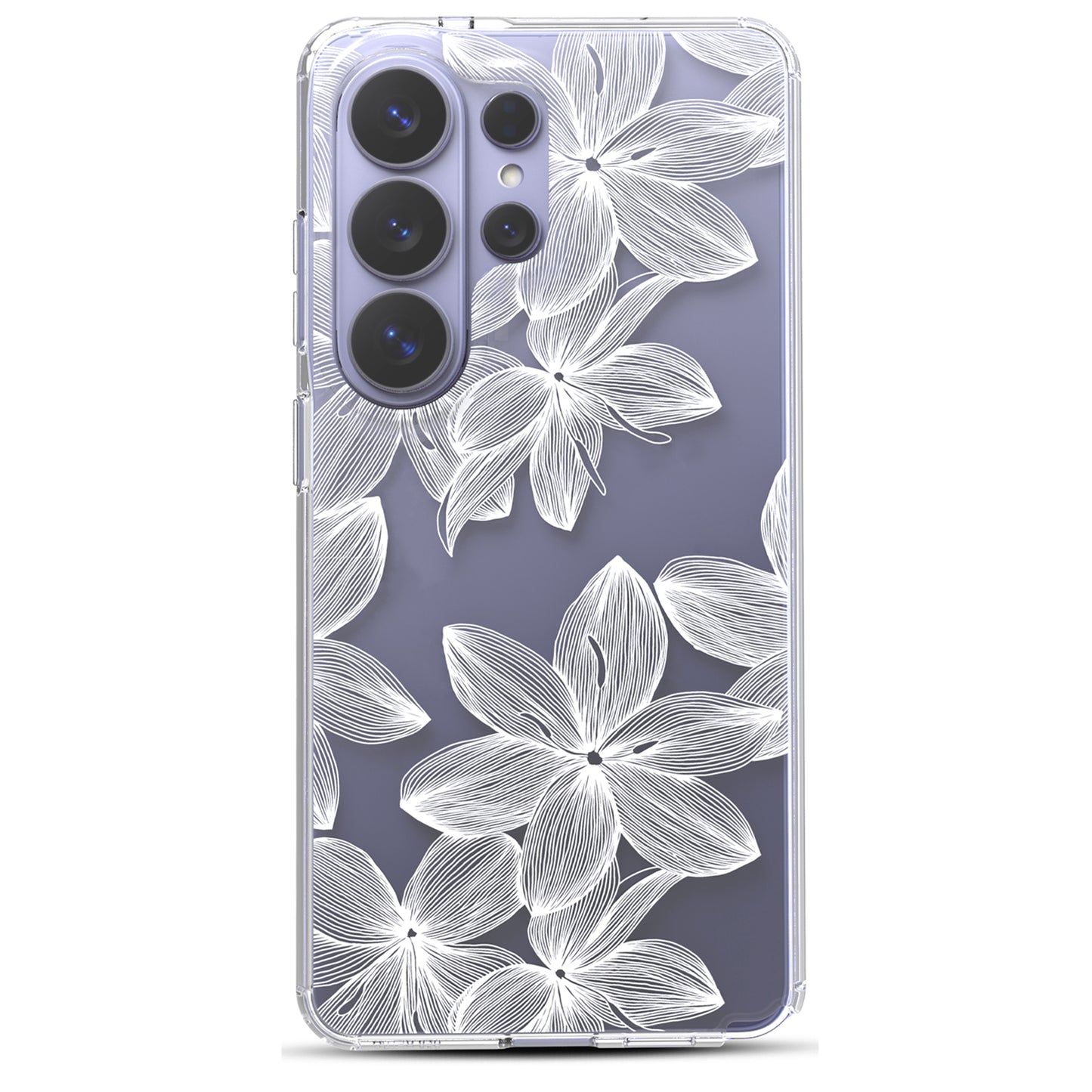 Samsung Galaxy S26 Ultra Case, Anti-Scratch Clear Case with Design - White Flower