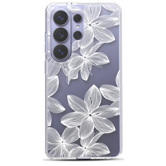 Samsung Galaxy S26 Ultra Case, Anti-Scratch Clear Case with Design - White Flower