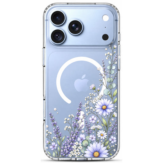 iPhone 18 Pro Case, Anti-Scratch Clear Case - Purple Wildflower