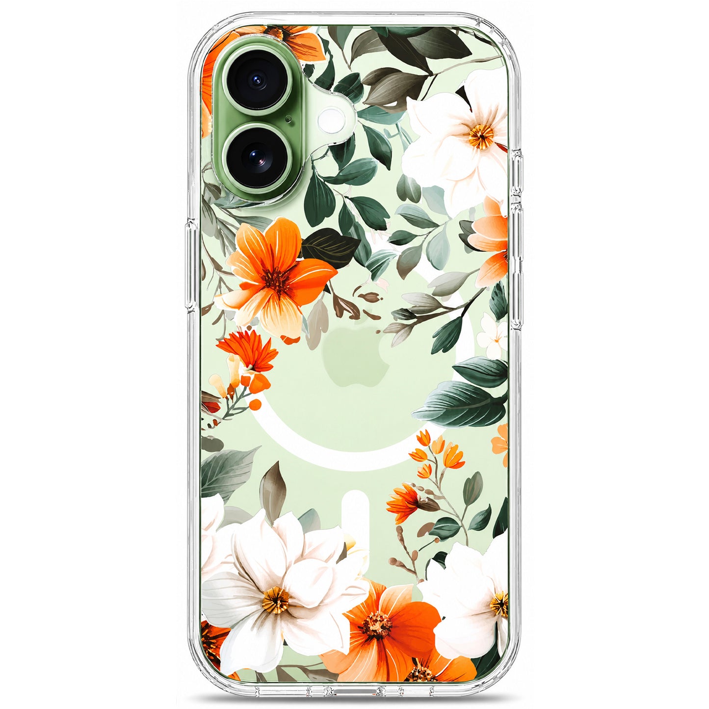 iPhone 17 Case, Anti-Scratch Clear Case - Orange Flower