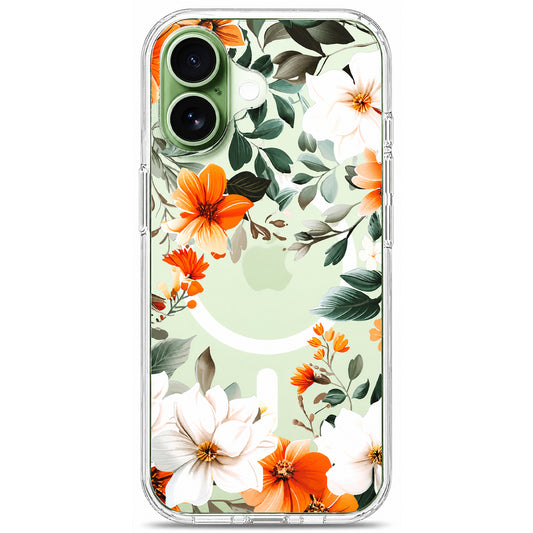 iPhone 17 Case, Anti-Scratch Clear Case - Orange Flower