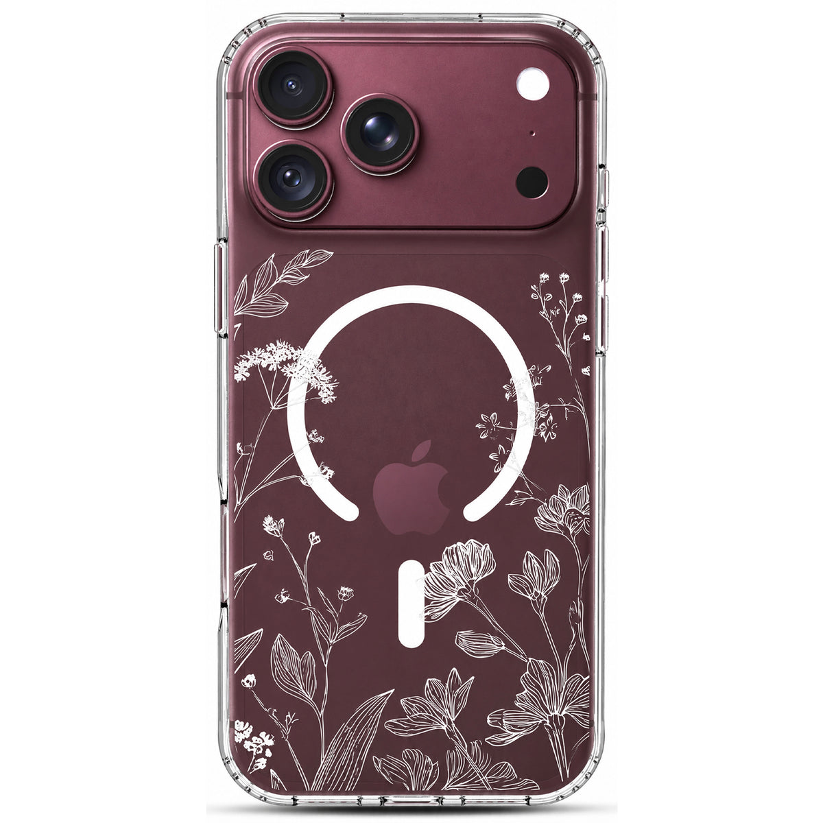 iPhone 18 Pro Max Case, Anti-Scratch Clear Case - Minimalist White Floral
