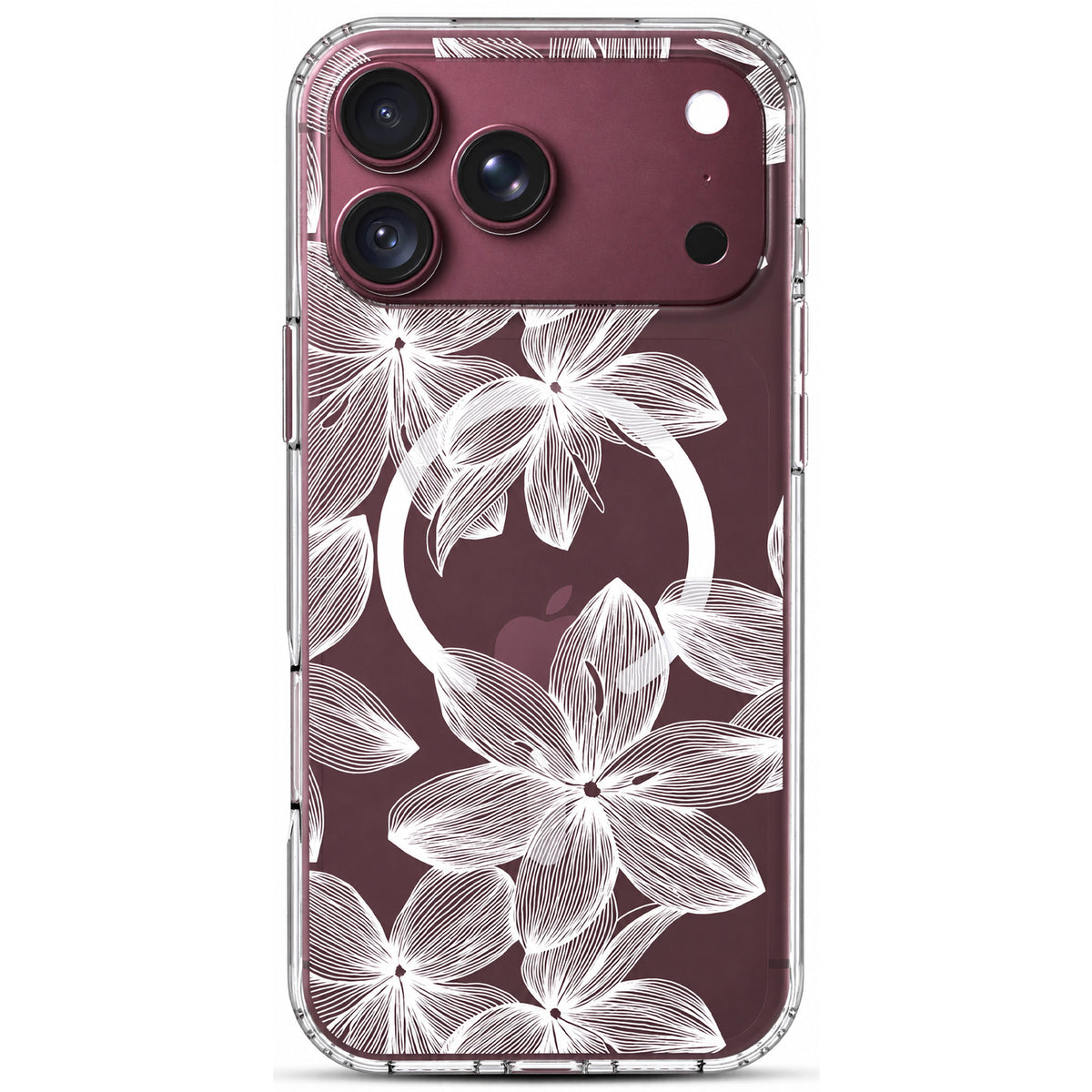 iPhone 18 Pro Case, Anti-Scratch Clear Case - White Flower