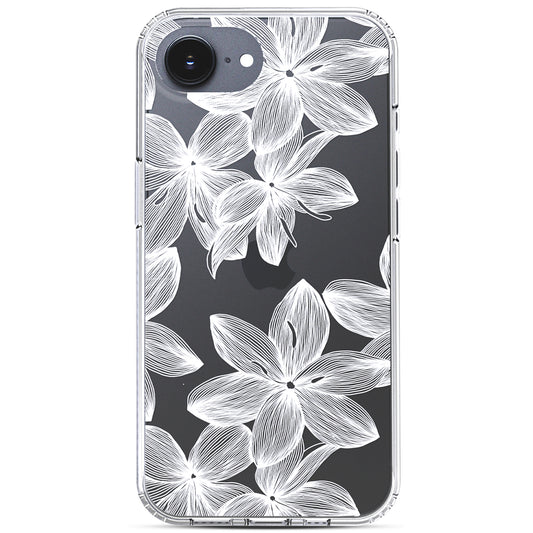 iPhone 17E/ 16E Case, Anti-Scratch Clear Case - White Flower
