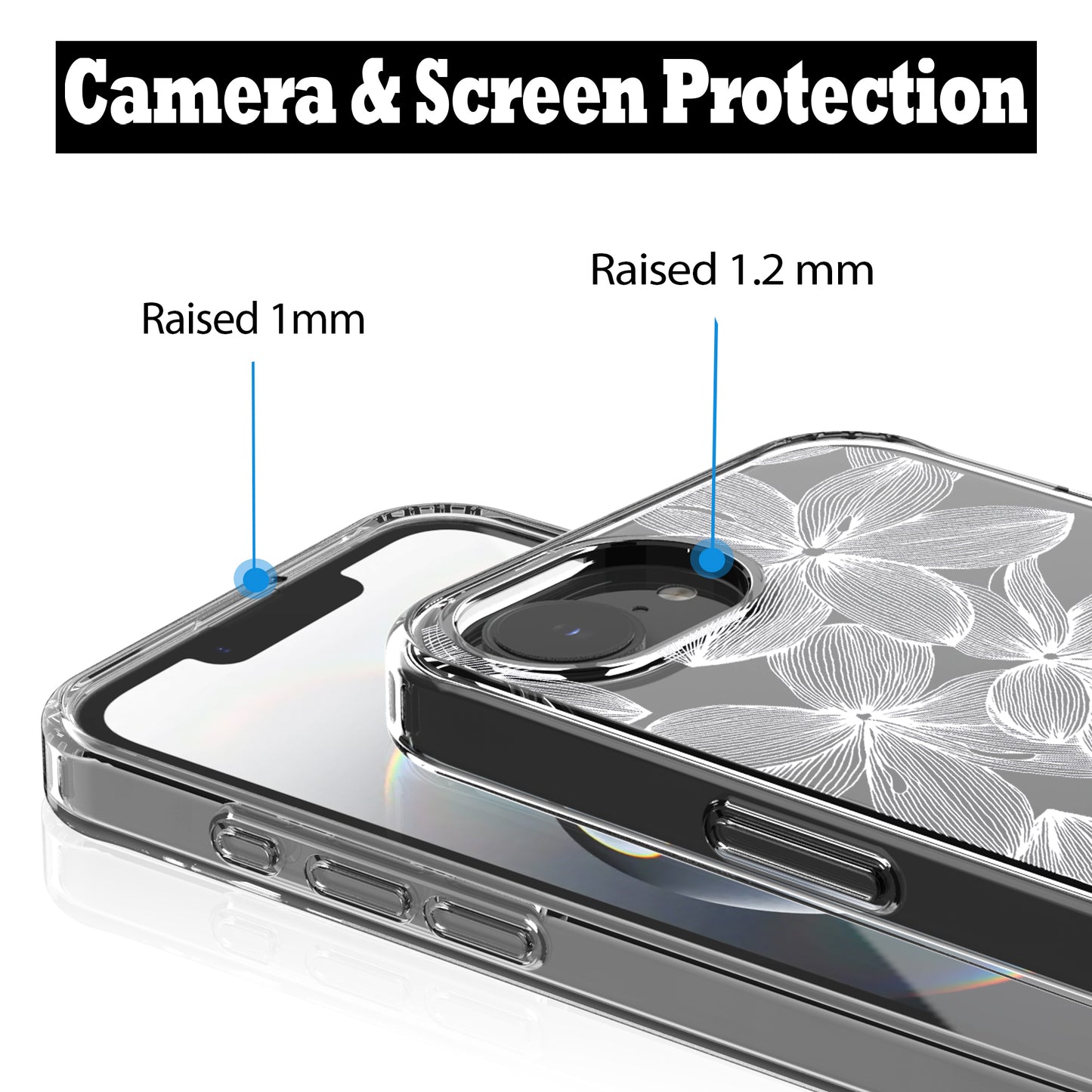 iPhone 16E Case, Anti-Scratch Clear Case - White Flower