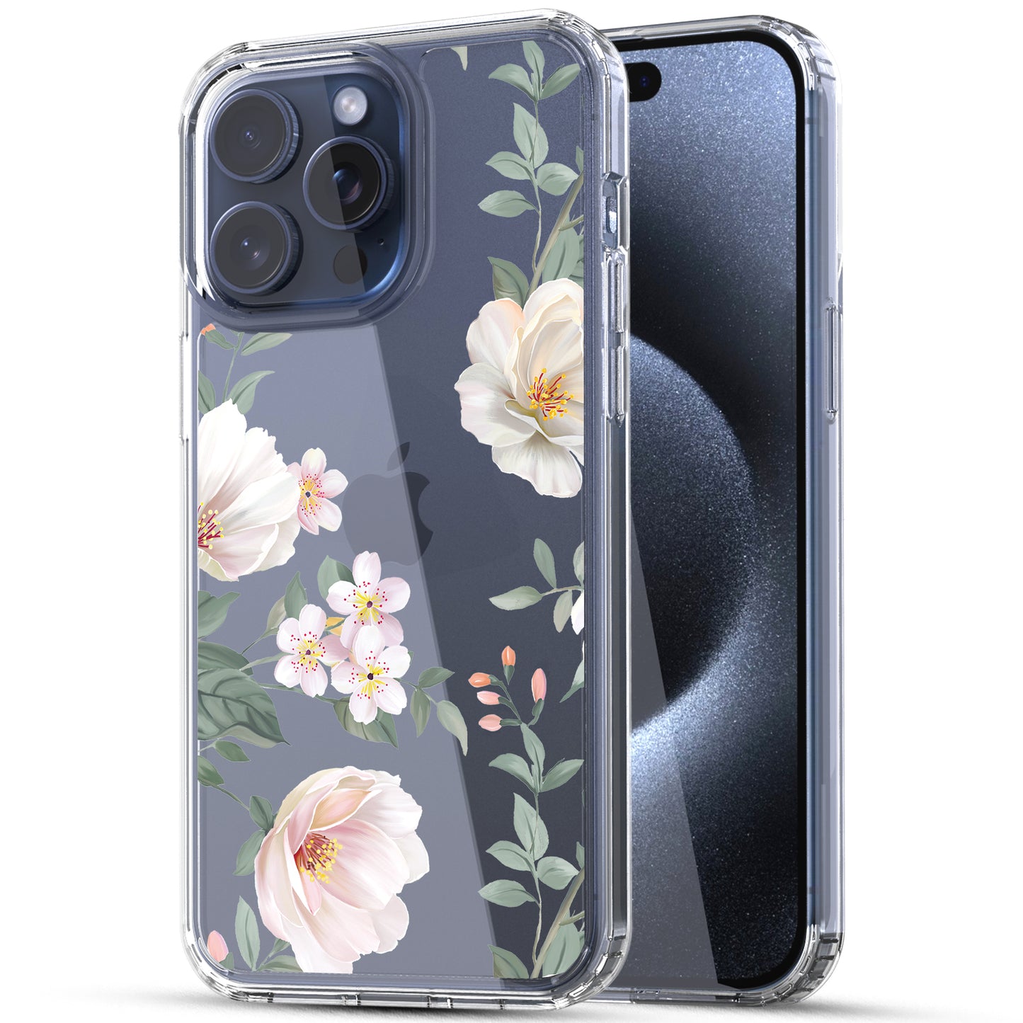 iPhone 15 Pro Max Case, Anti-Scratch Clear Case - Magnolia Flower