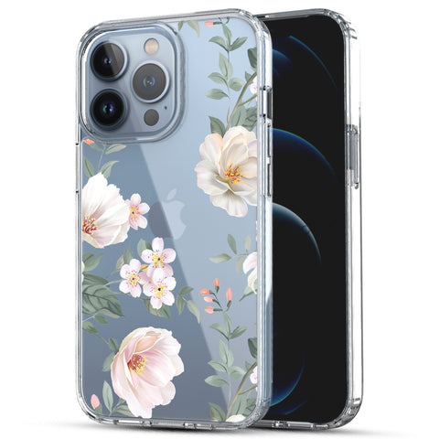 iPhone 13 Pro Case, Anti-Scratch Clear Case - Magnolia Flower