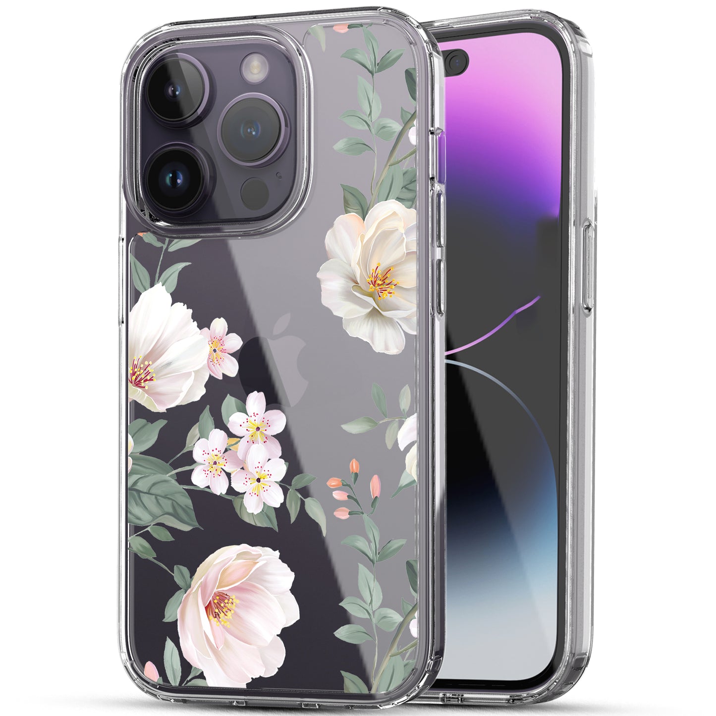 iPhone 14 Pro Case, Anti-Scratch Clear Case - Magnolia Flower