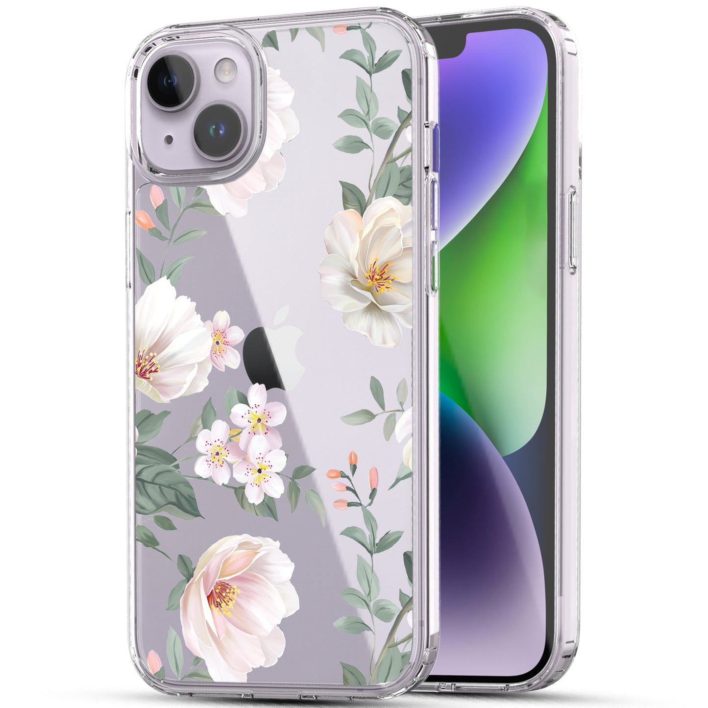 iPhone 14 Plus Case, Anti-Scratch Clear Case - Magnolia Flower