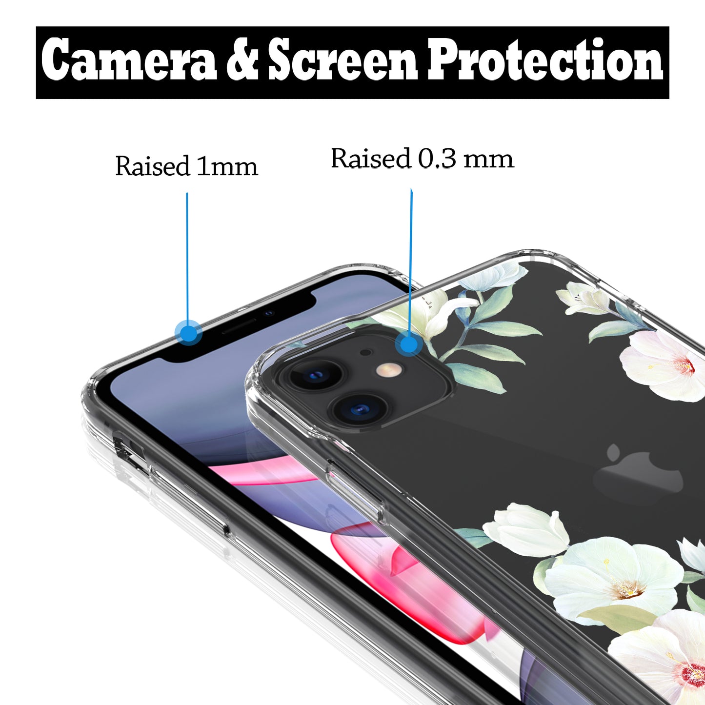 iPhone 11 Case, Anti-Scratch Clear Case - White Magnolia Flower