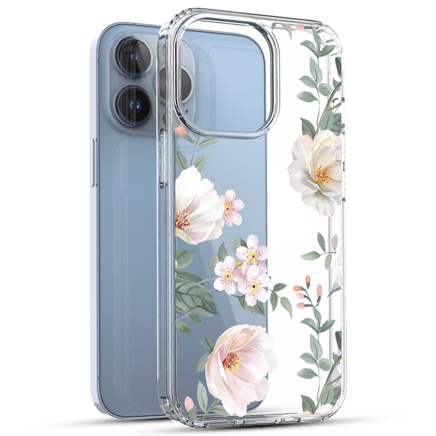 iPhone 13 Pro Case, Anti-Scratch Clear Case - Magnolia Flower