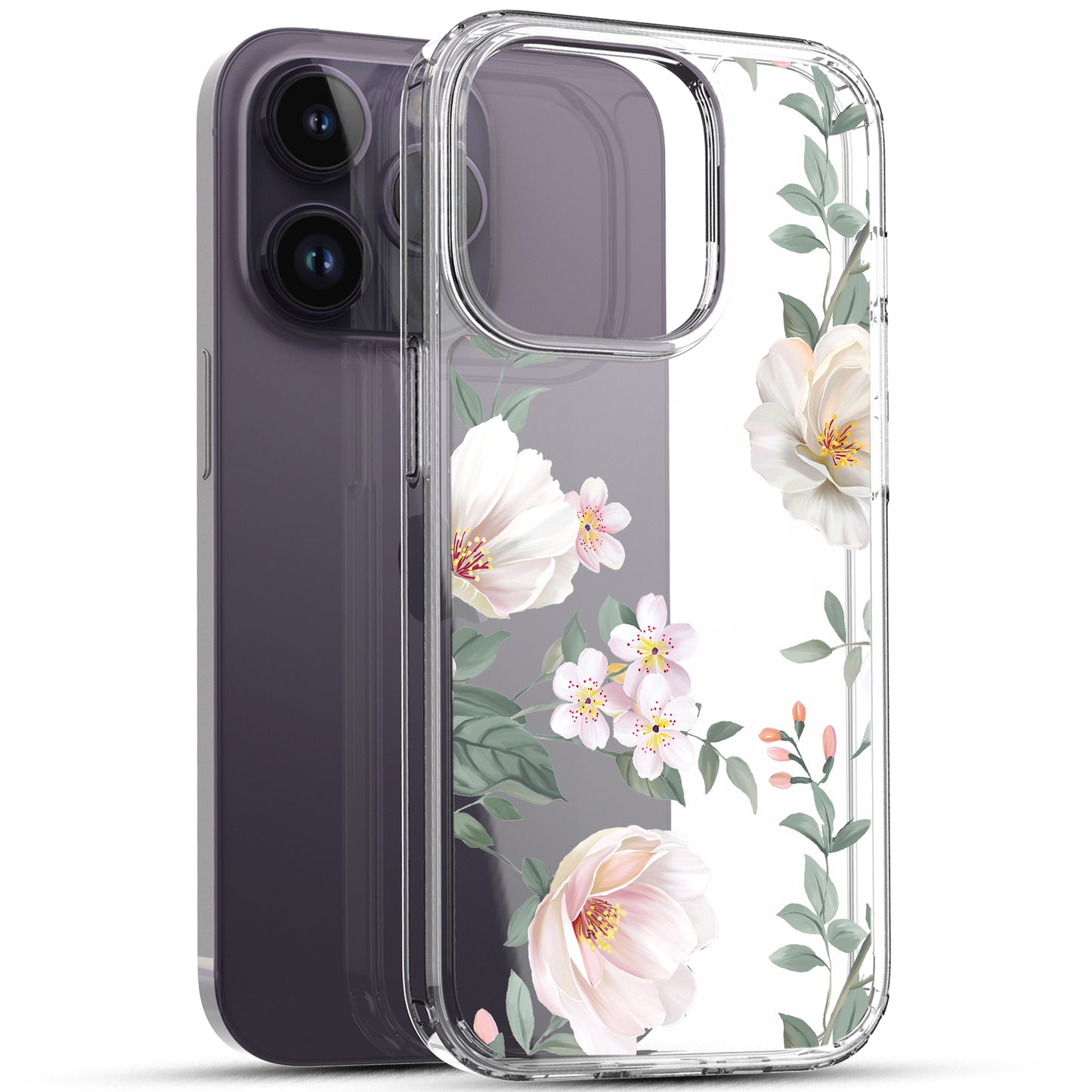 iPhone 14 Pro Case, Anti-Scratch Clear Case - Magnolia Flower