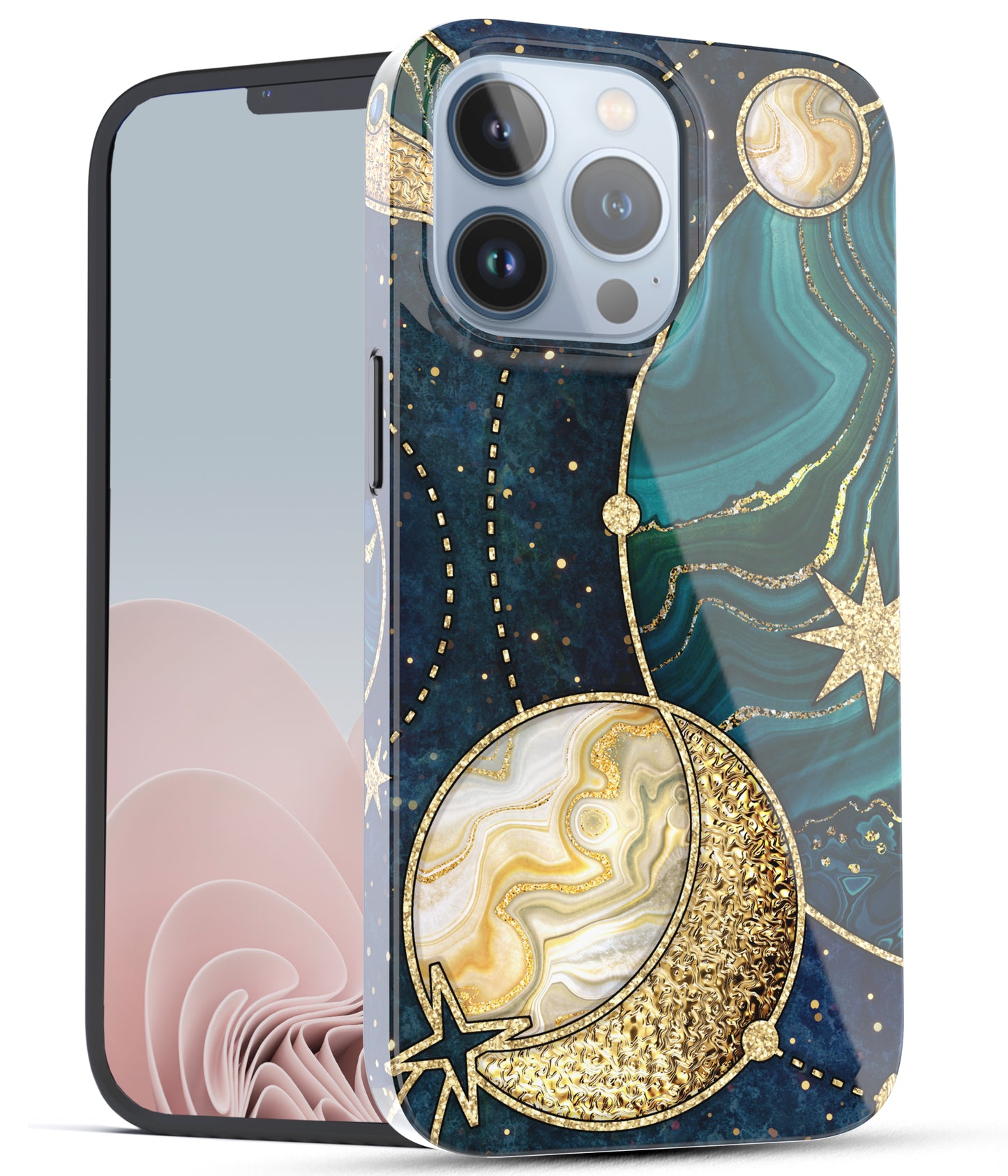 iPhone 13 Pro Case, Ultra Slim Glossy Shockproof Scratch-Proof Case - Galaxy Stars and Planets