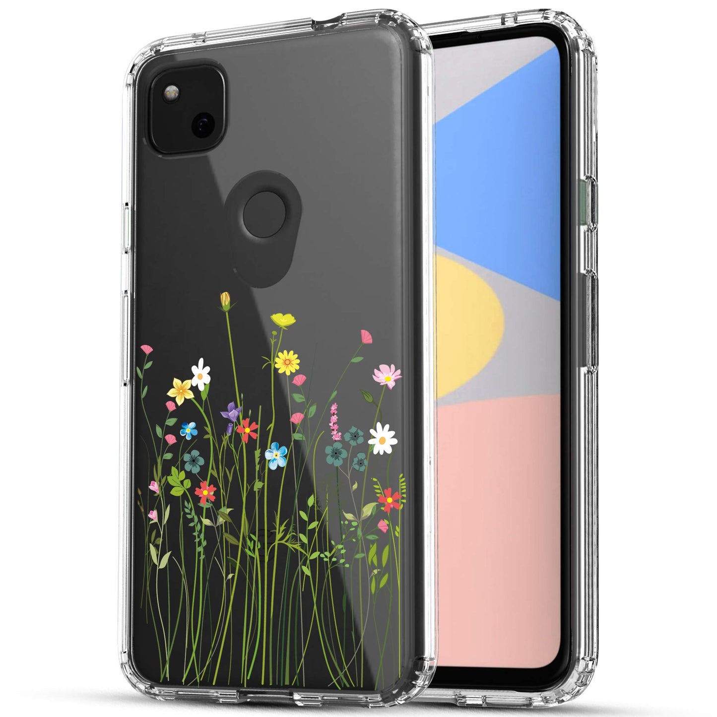 Google Pixel 4A Case, Anti-Scratch Clear Case - Floral