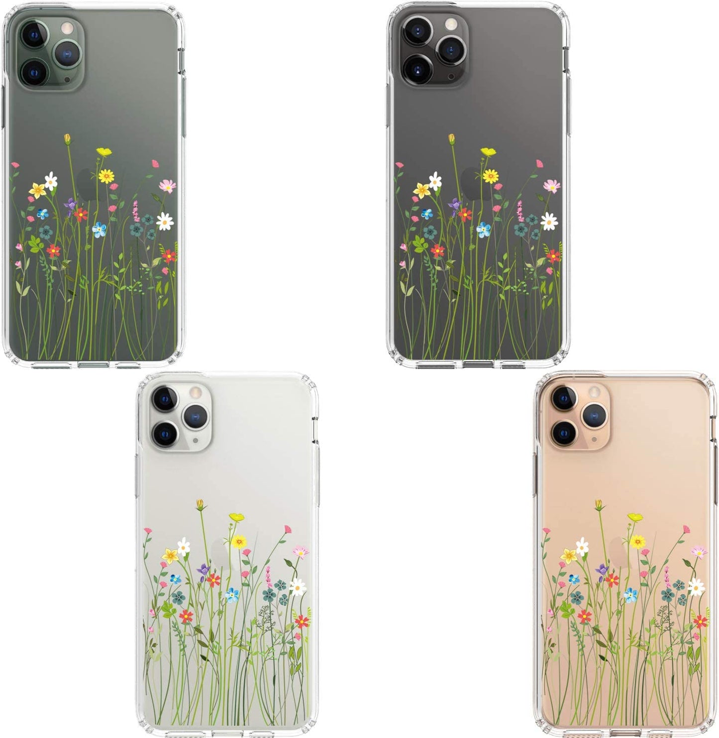 iPhone 11 Pro Case, Anti-Scratch Clear Case - Floral