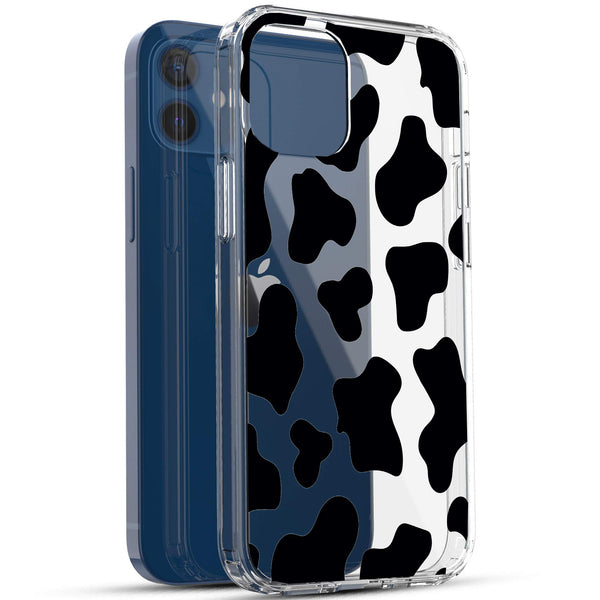 iPhone 12 Mini Case, Anti-Scratch Clear Case - Cow Print