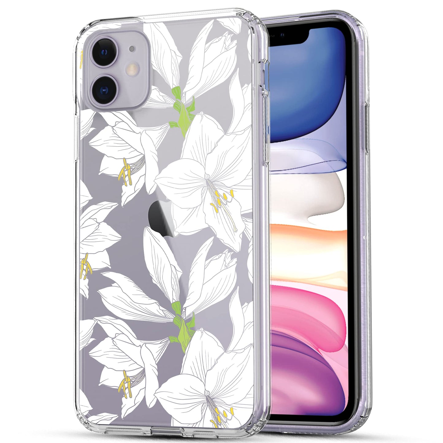 iPhone 11 Case, Anti-Scratch Clear Case - Lily Flower