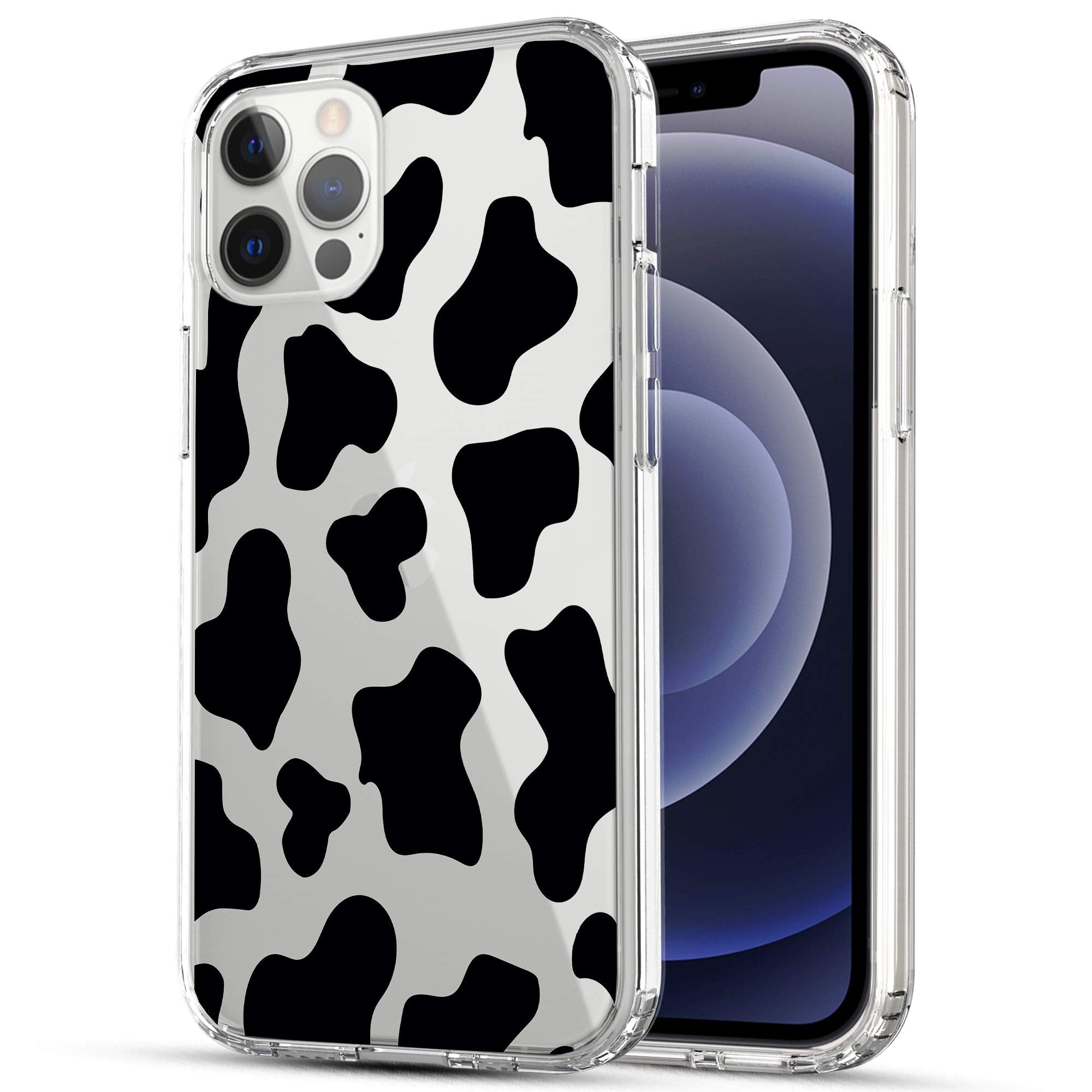 iPhone 12 / iPhone 12 Pro Case, Anti-Scratch Clear Case - Cow Print