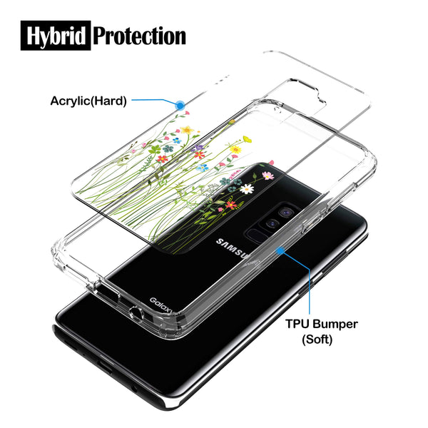 Samsung Galaxy S9 Plus Case, Anti-Scratch Clear Case - Floral