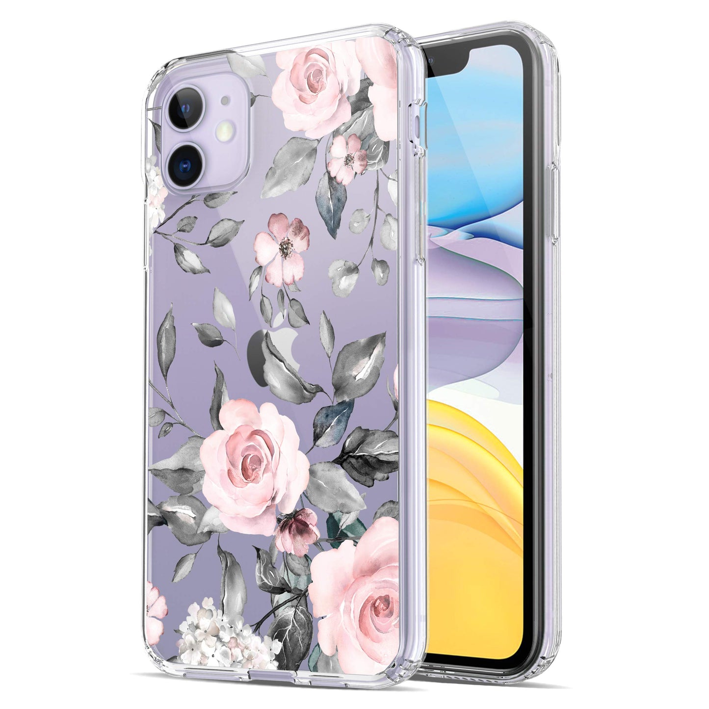 iPhone 11 Case, Anti-Scratch Clear Case - Pink Flowers