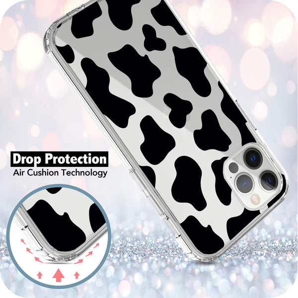 iPhone 12 Pro Max Case, Anti-Scratch Clear Case - Cow Print