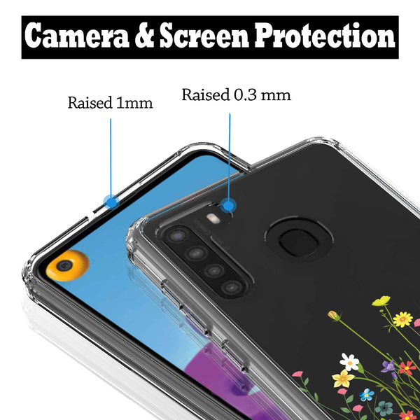 Samsung Galaxy A21 Case, Anti-Scratch Clear Case - Floral