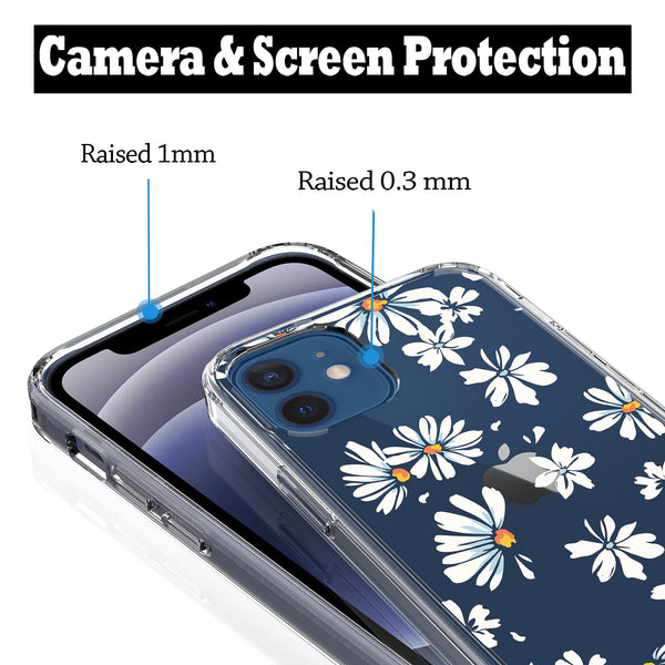 iPhone 12 / iPhone 12 Pro Case, Anti-Scratch Clear Case - Little Daisy