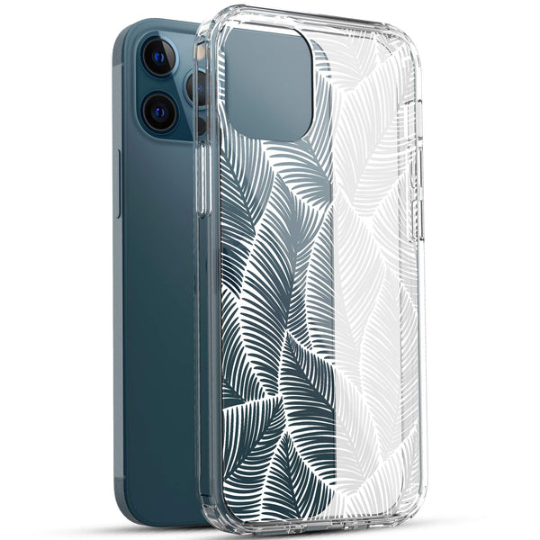 iPhone 12 / iPhone 12 Pro Case, Anti-Scratch Clear Case - Palm Tree Leaves