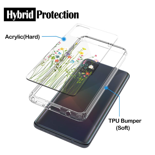 Samsung Galaxy A71 (4G) Case, Anti-Scratch Clear Case - Floral
