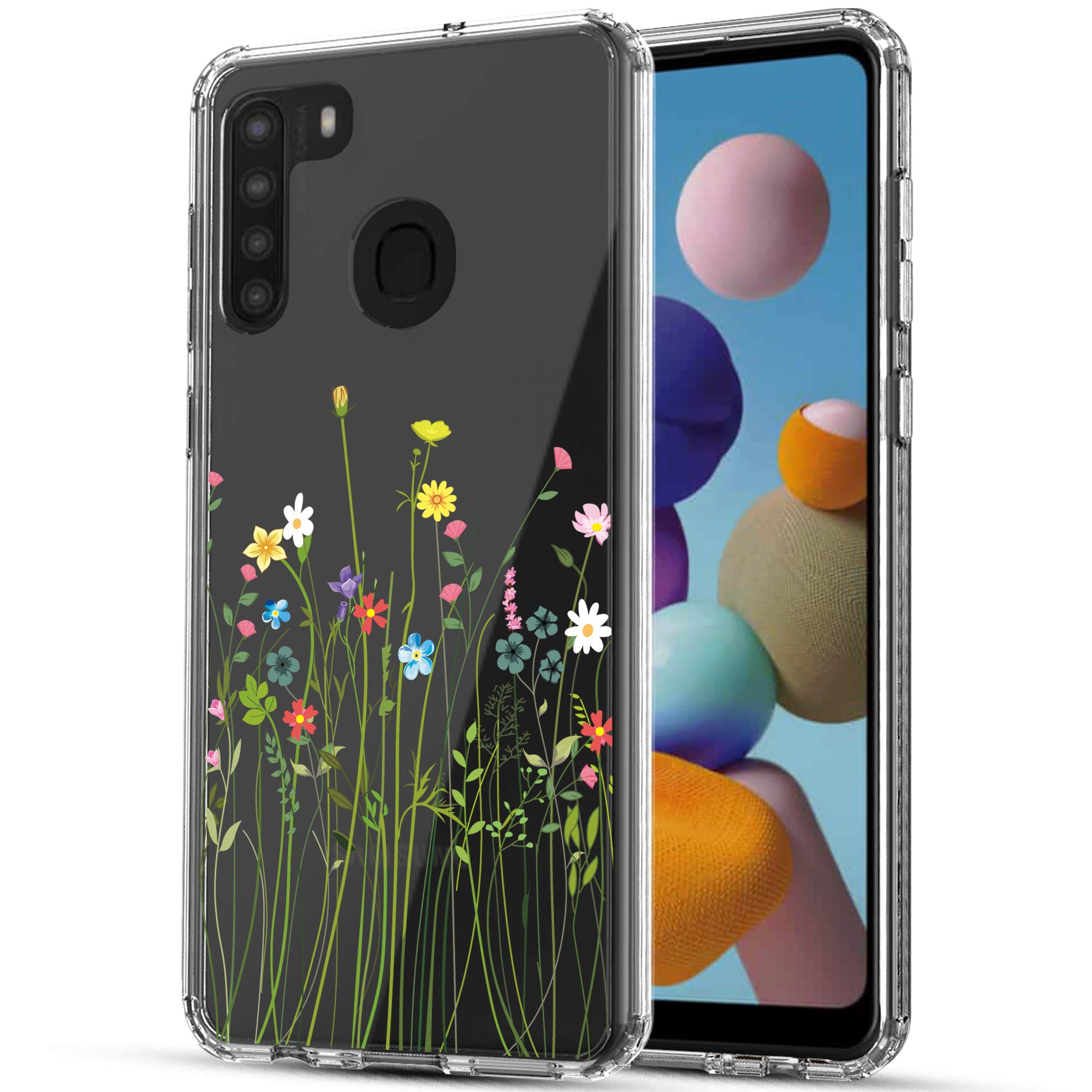 Samsung Galaxy A21 Case, Anti-Scratch Clear Case - Floral