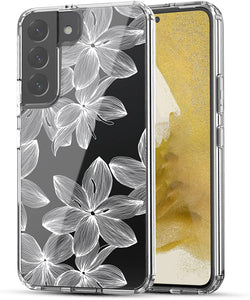 Samsung Galaxy S22 Plus (5G) Case, Anti-Scratch Clear Case - White Flower