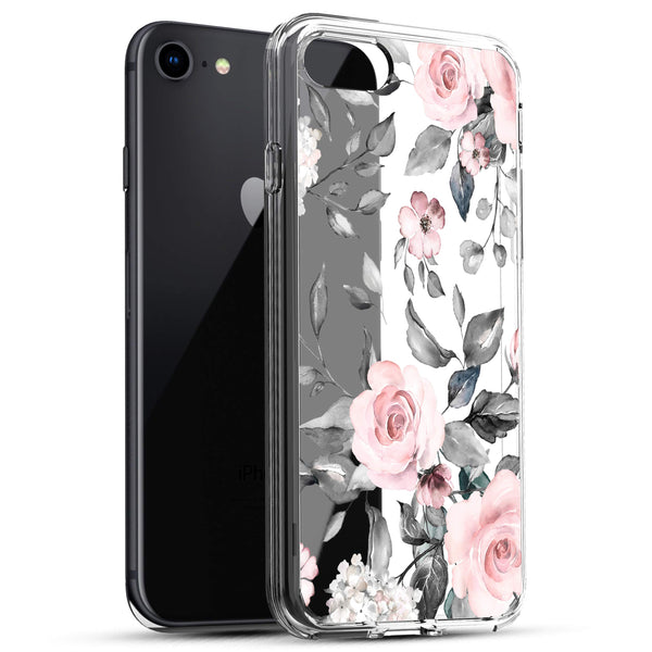 iPhone SE 2020/ iPhone 8/ iPhone 7 Case, Anti-Scratch Clear Case - Pink Flowers