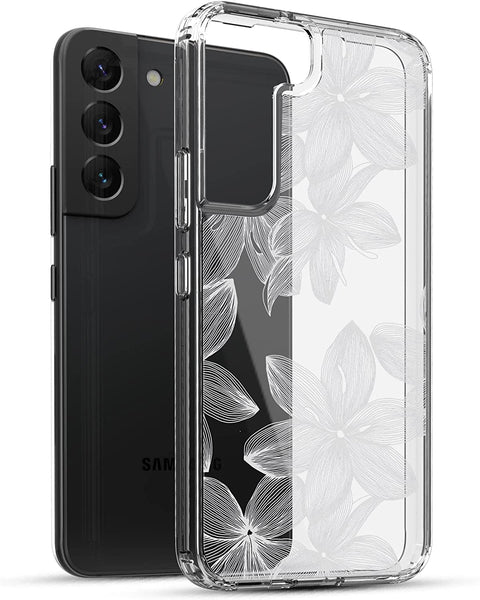 Samsung Galaxy S22 (5G) Case, Anti-Scratch Clear Case - White Flower