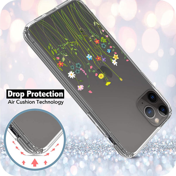 iPhone 11 Pro Case, Anti-Scratch Clear Case - Floral