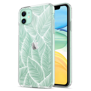 iPhone 11 Case, Anti-Scratch Clear Case - Palm Tree Leaves