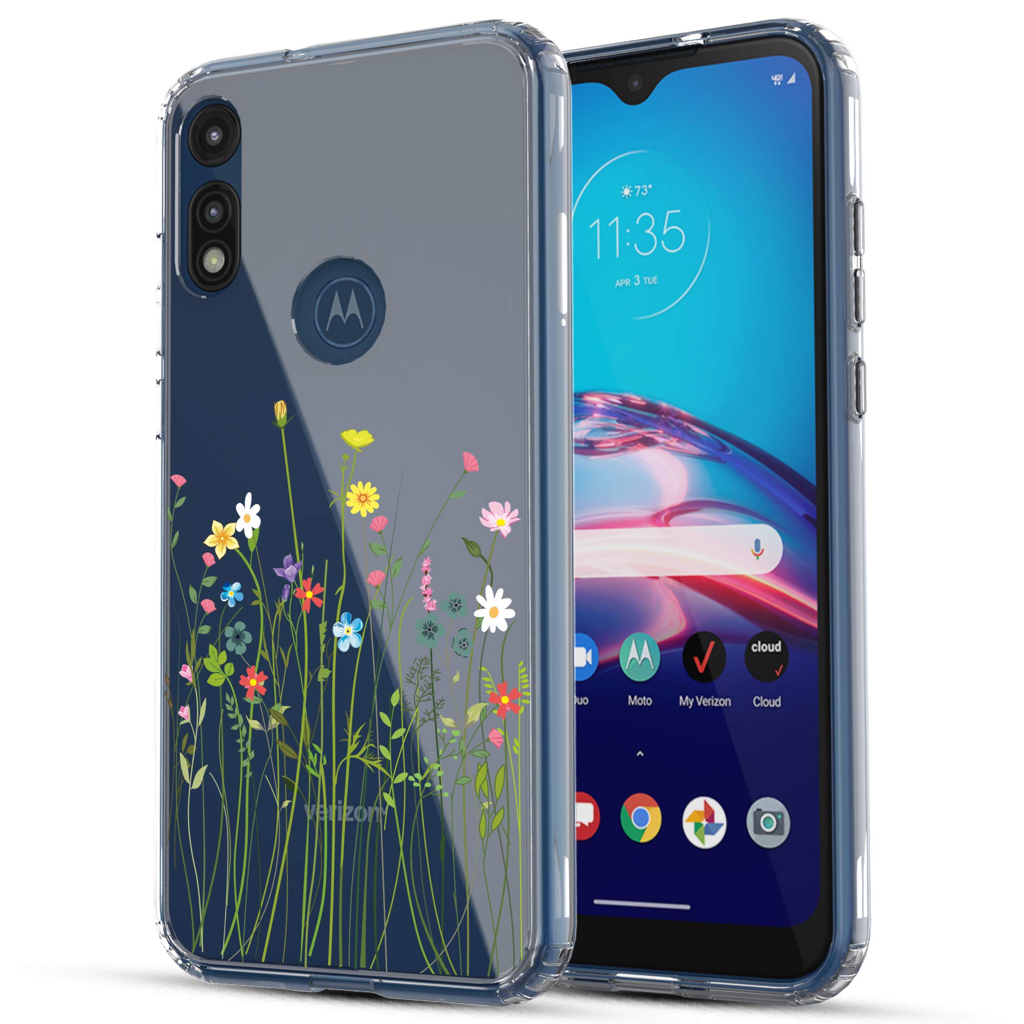 Motorola Moto E (2020) Case, Anti-Scratch Clear Case - Floral