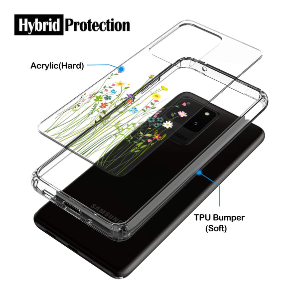 Samsung Galaxy S20 Ultra Case, Anti-Scratch Clear Case - Floral